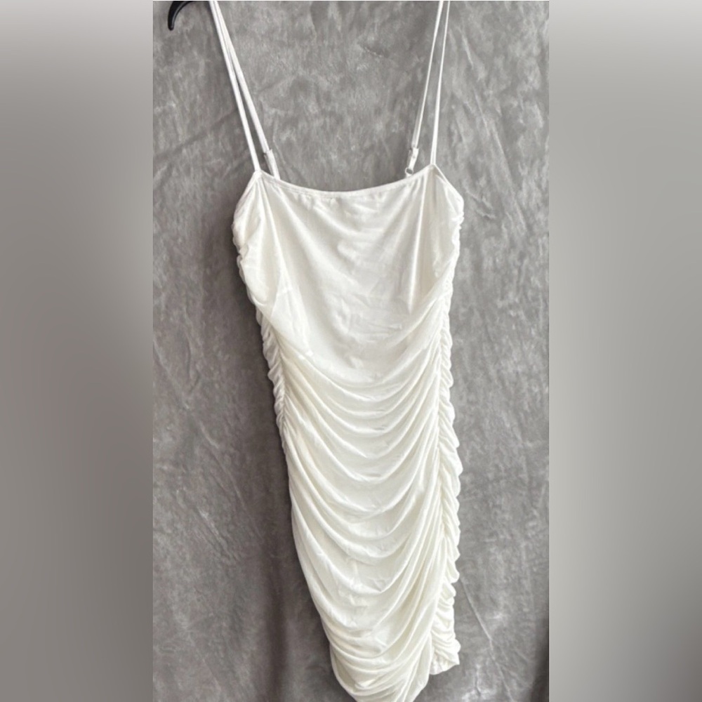White Stretch Blend Fabric‎ Piece